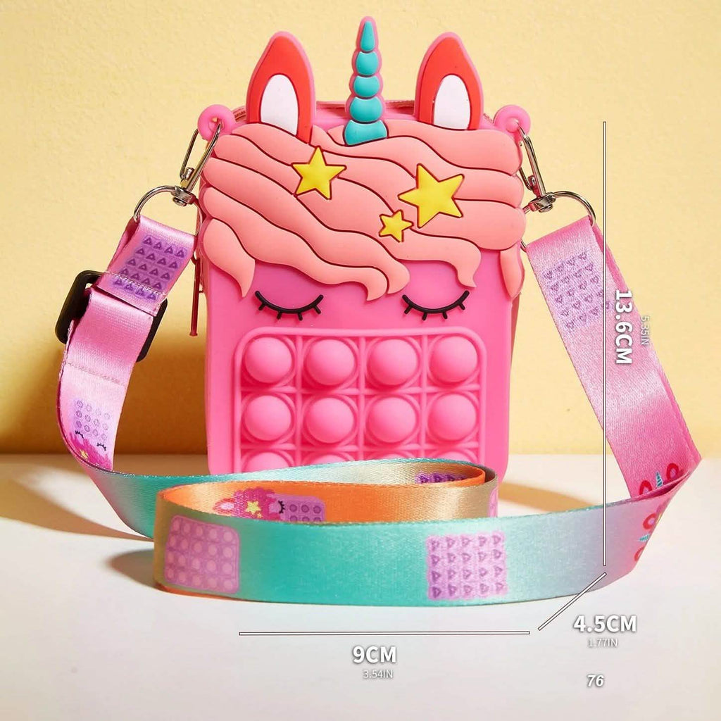 Sac à main licorne Pop-it Bubble Fidget pour enfants