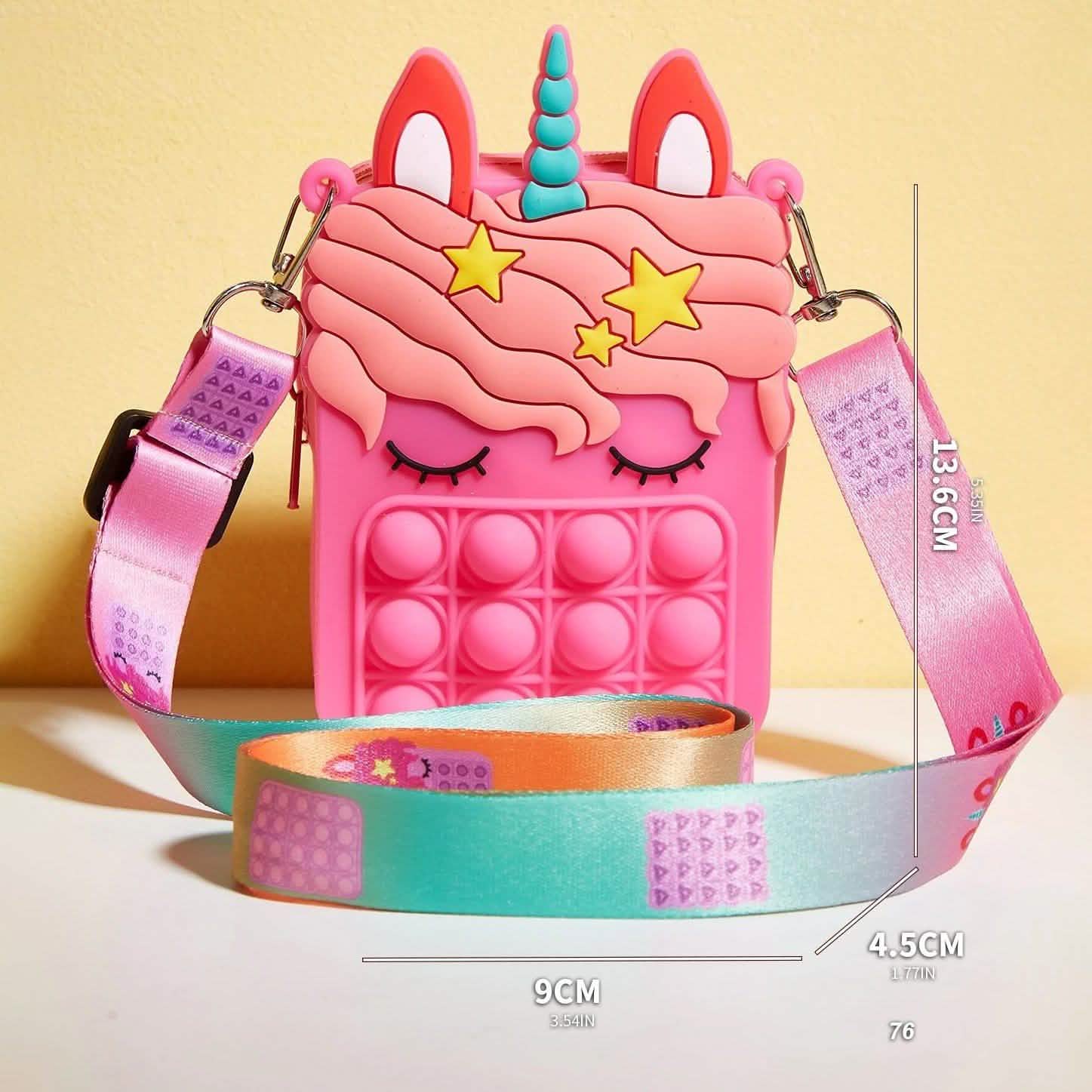 Sac à main licorne Pop-it Bubble Fidget pour enfants