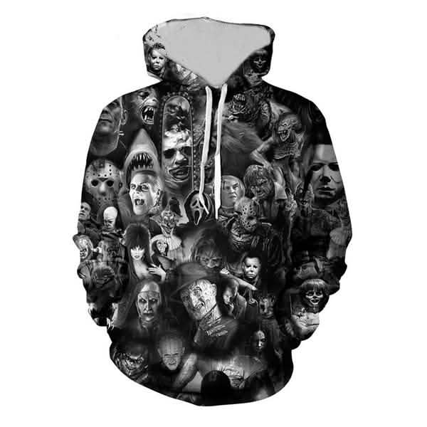 Sweats à capuche unisexe avec crânes imprimés en 3D