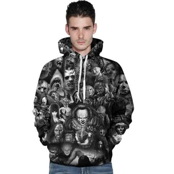 Sweats à capuche unisexe avec crânes imprimés en 3D