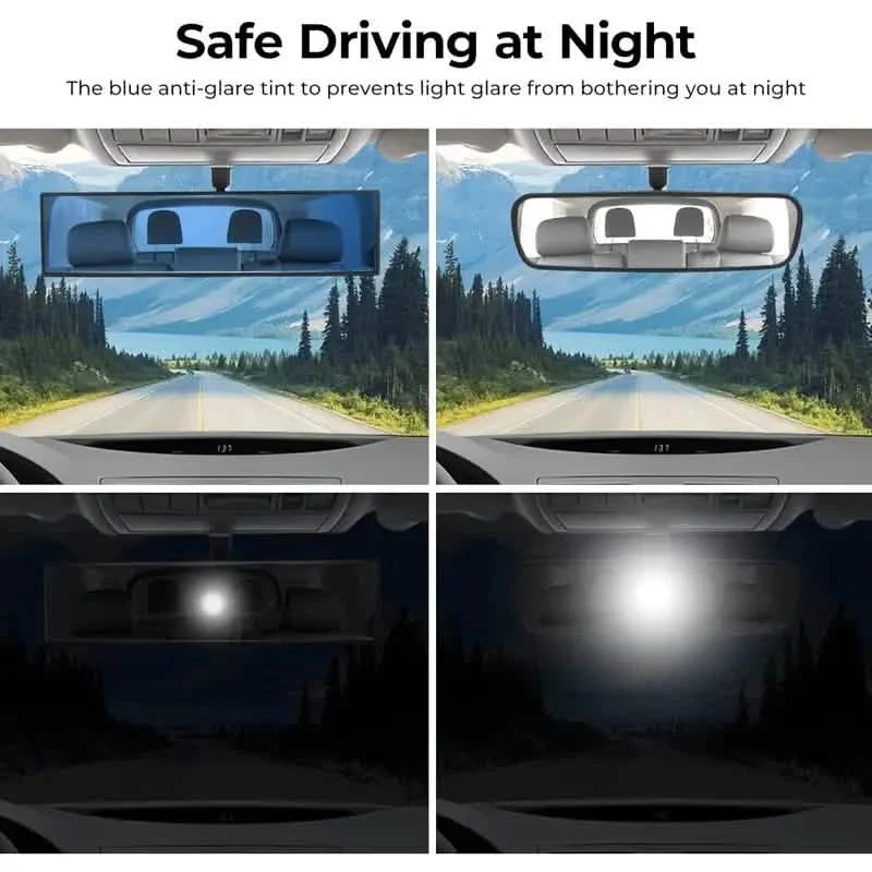 Universal 11.81 Inch Panoramic Convex Rearview Interior Clip-on Wide Angle Mirror