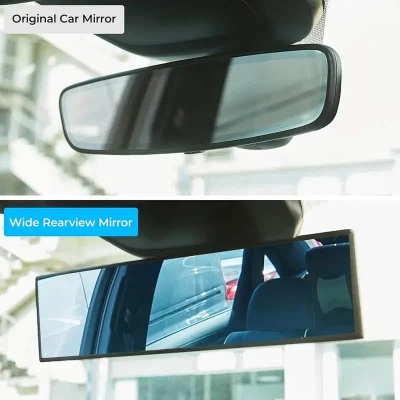 Universal 11.81 Inch Panoramic Convex Rearview Interior Clip-on Wide Angle Mirror
