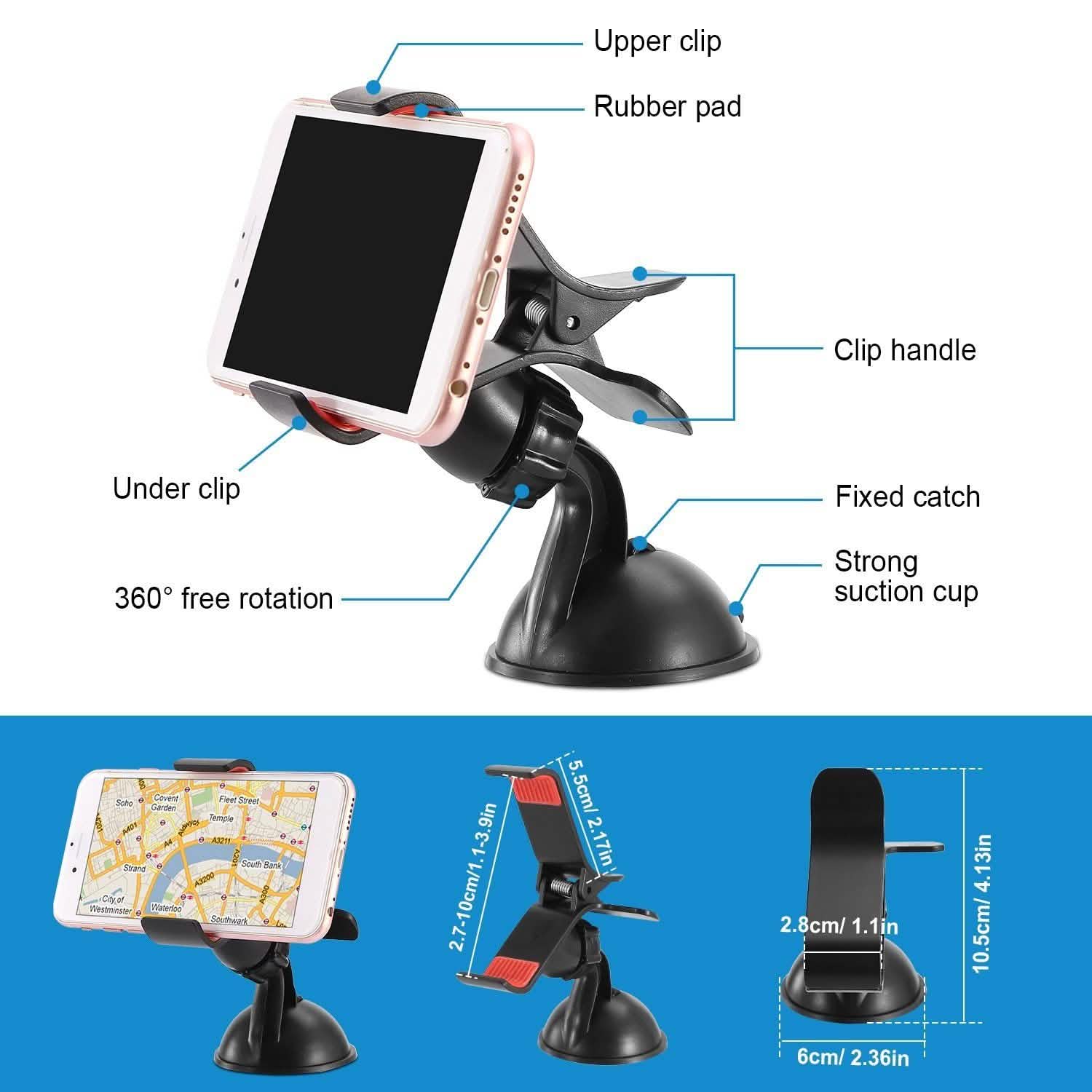 Universal Car Phone Holder 360° Rotation