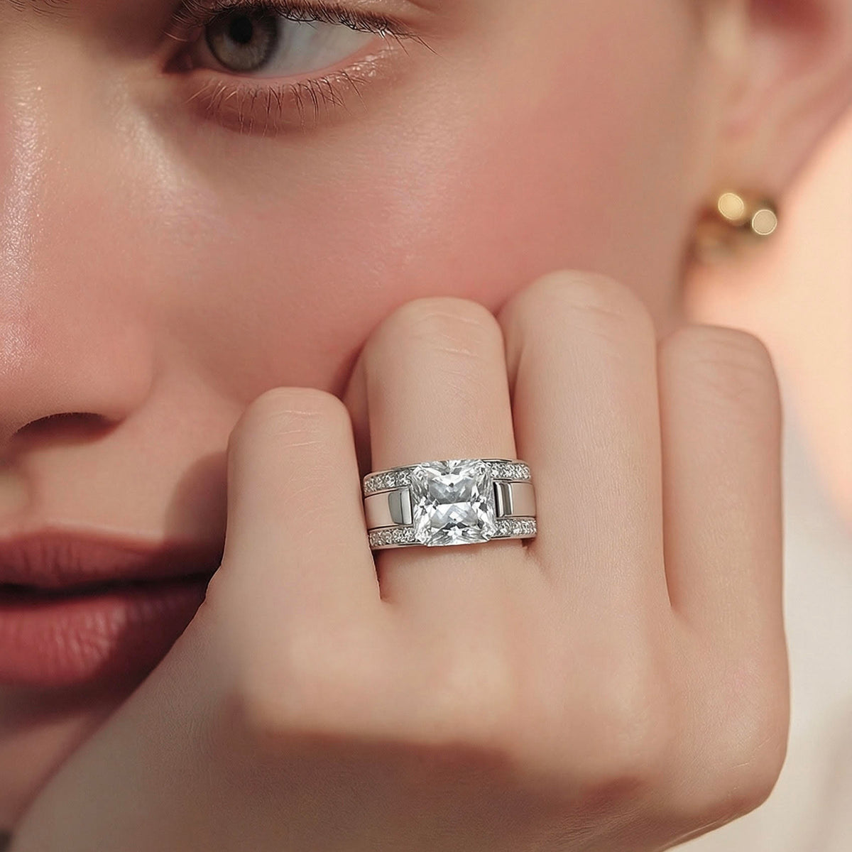 RG111W B.Tiff Stacking .01 ct Eternity Ring [Thin Band]