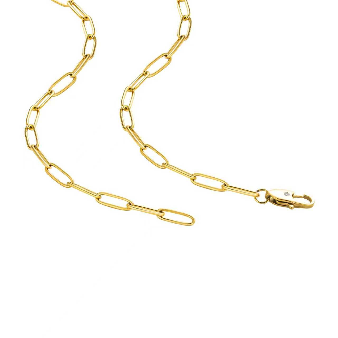 C011G Oval Paperclip Link Chain Necklace and Bracelet Set