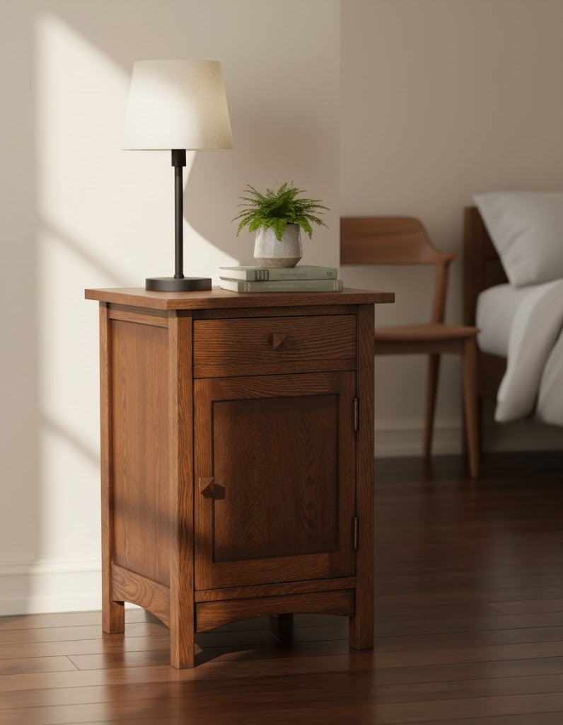 Mission 1 Door 1 Drawer Nightstand - Walnut stain