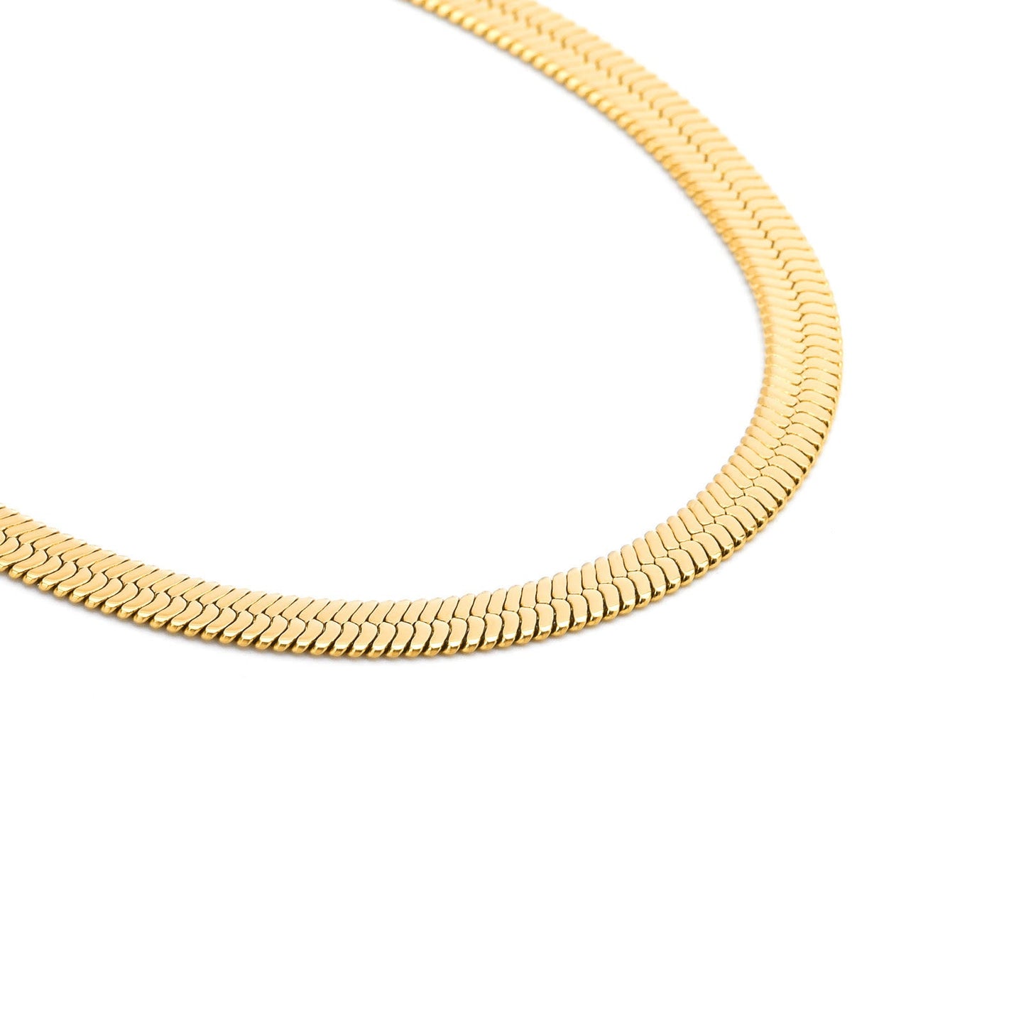 C006G B.Tiff Gold Plated Herringbone Chain Necklace/ 6mm