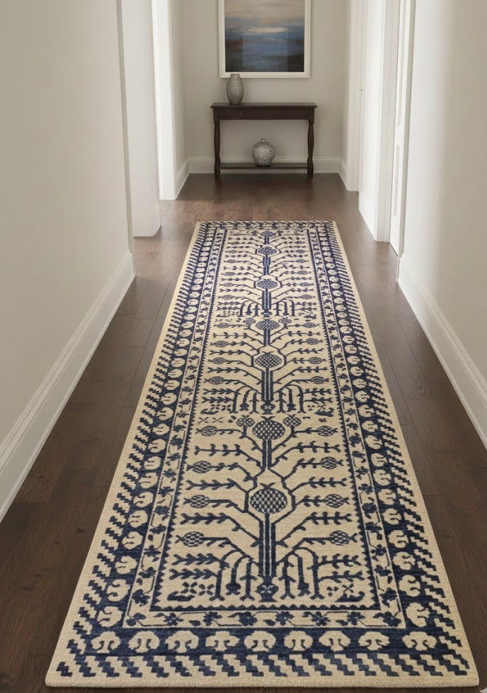 Khotan Pomegranate design Oriental Rug, 3' x 12' (D)
