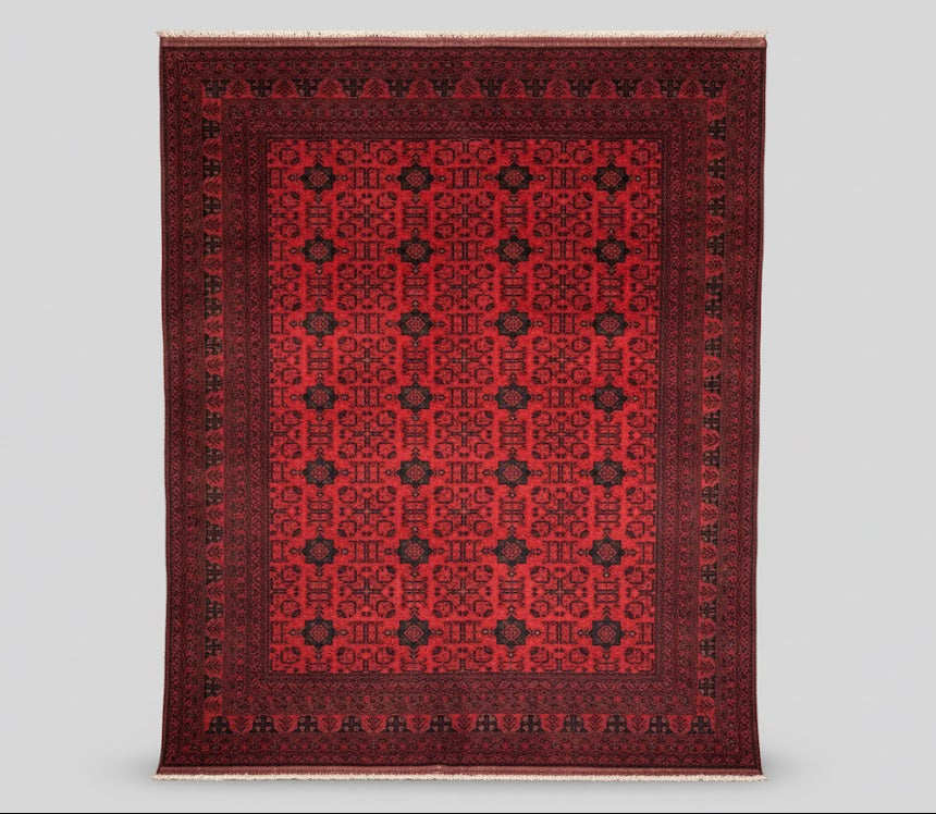 Terkaman Tribal Afghan Oriental Rug, size 8' 5" x 11' 6" (C)