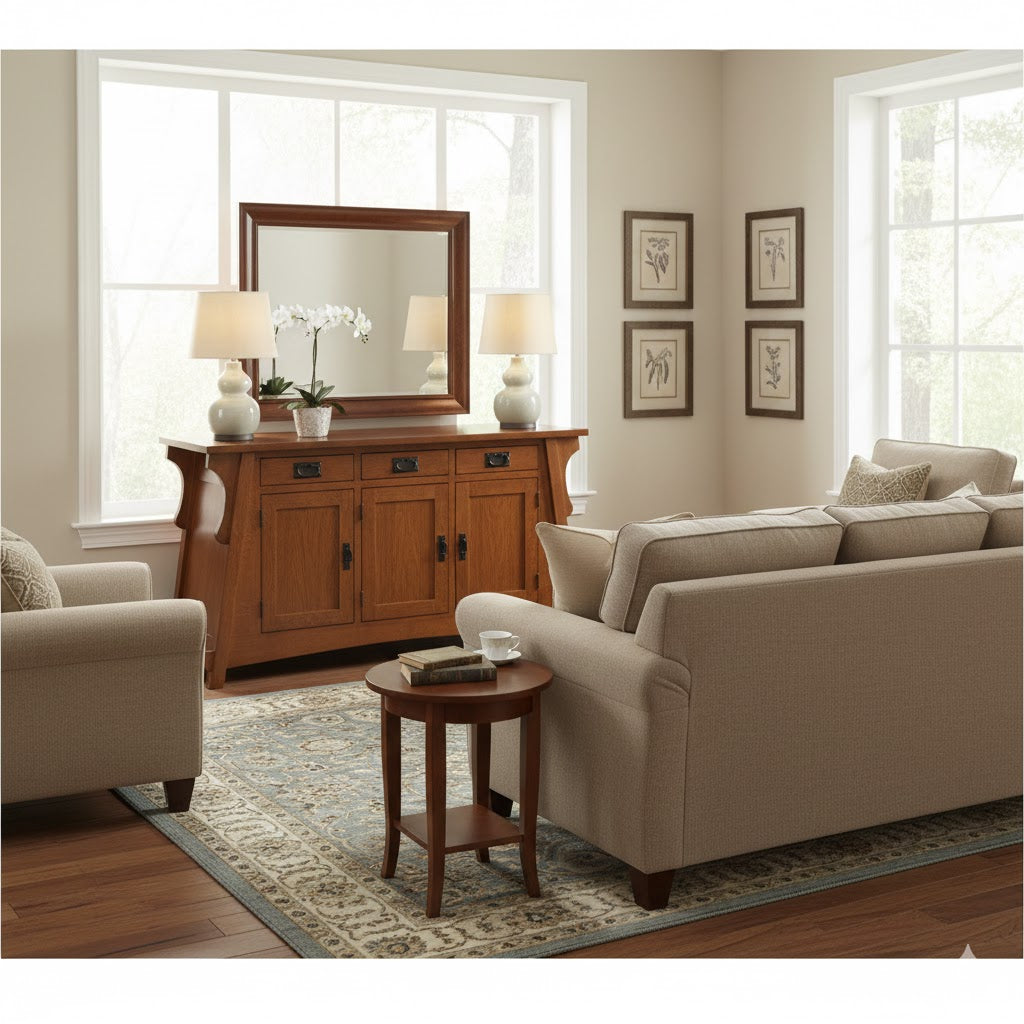 Mission Oak Crofter Console Cabinet - 55"