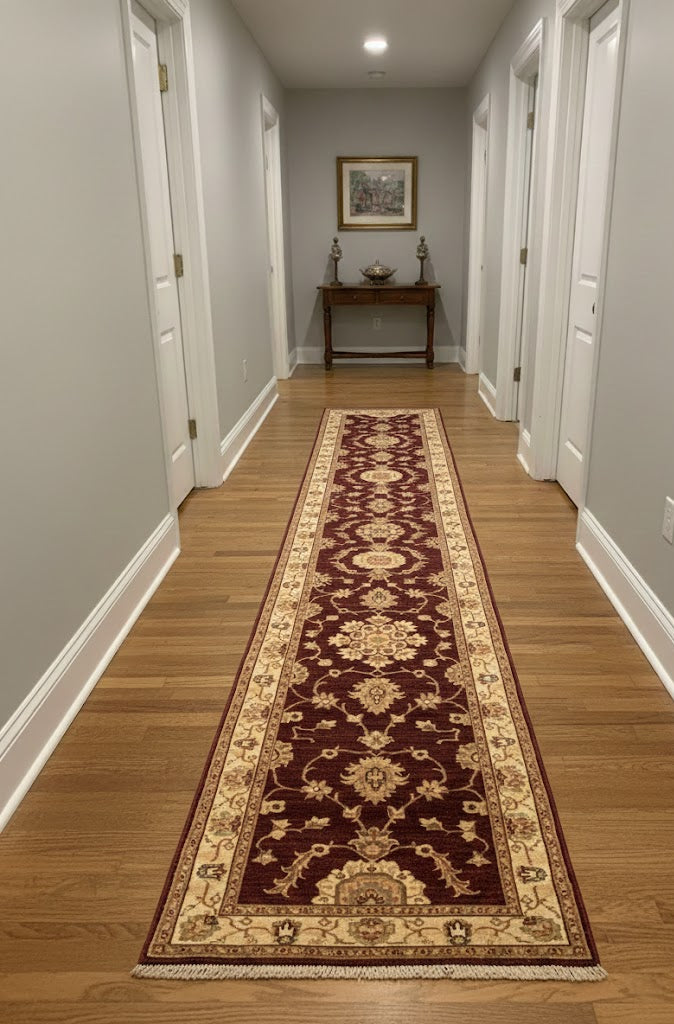 Hand-Knotted Sultanabad Vegetable-Dyed Wool Rug, 2' 5" x 8" (K)