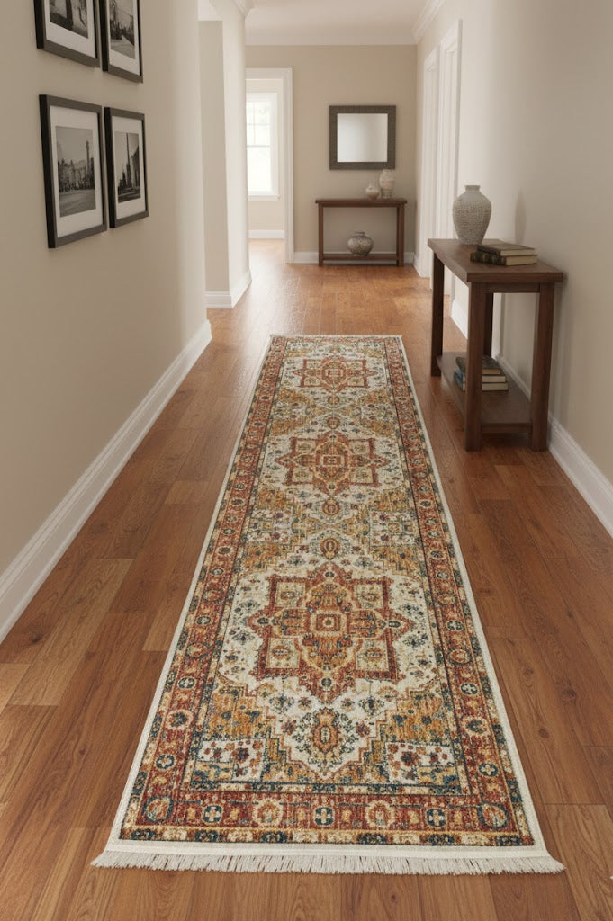 Persian-Inspired. Modern Defined. Turkish Made Rug, size 3' 2" x 13' 1"