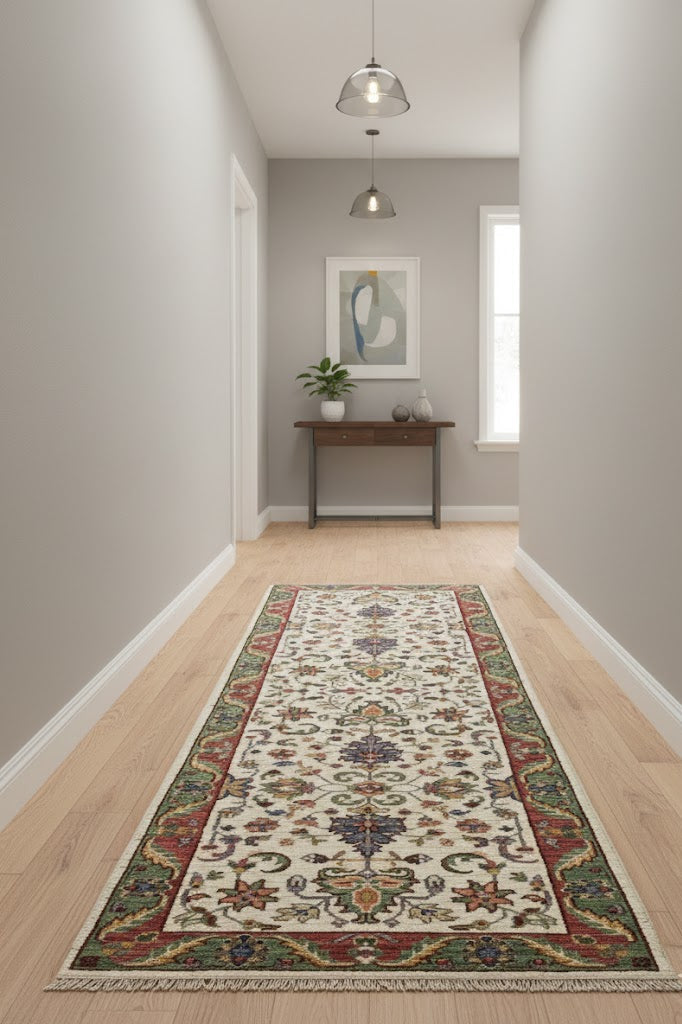 Sultanabad 100% wool Hand Made Rug - size 2" x  8" (P)