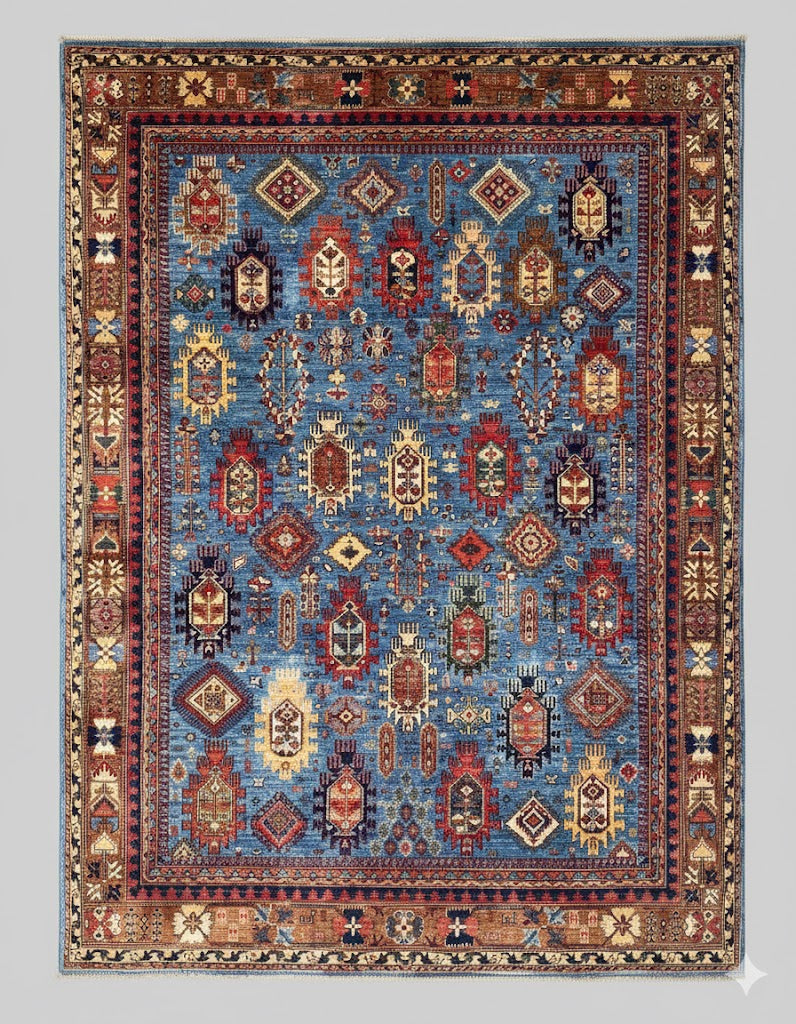 Hand-Knotted Agra Vegetable-Dyed Wool Rug, 9' 8" x 12' 0"