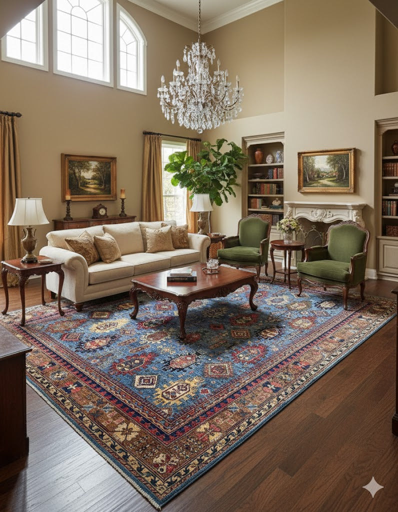 Hand-Knotted Agra Vegetable-Dyed Wool Rug, 9' 8" x 12' 0"