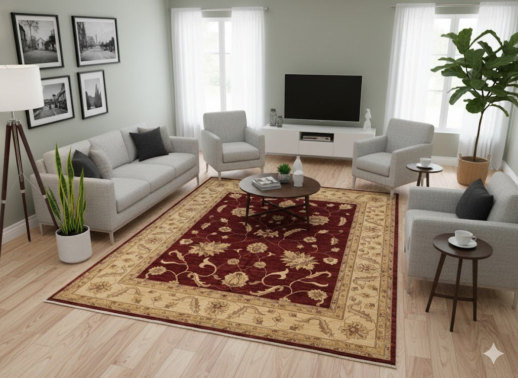 Hand-Knotted Sultanabad Vegetable-Dyed Wool Rug, 8' x 9' 7" (K)