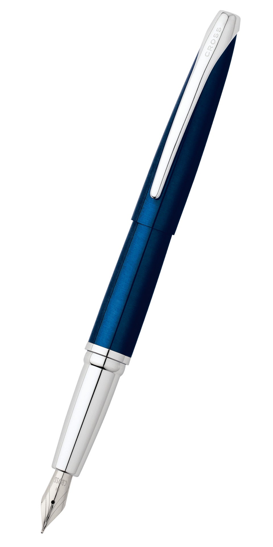 ATX® Translucent Blue Lacquer Stainless Steel Fine Nib Fountain Pen