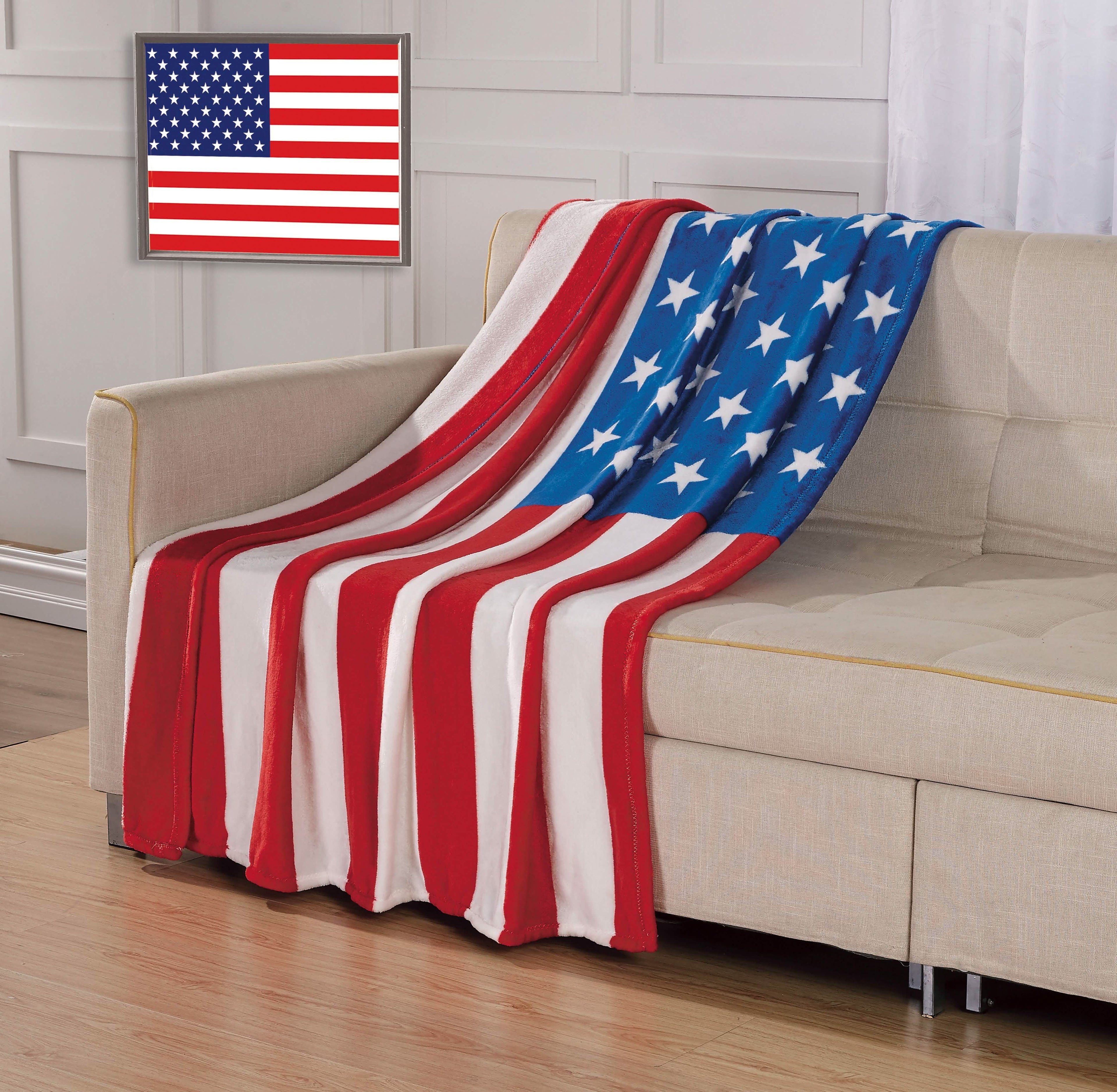 USA アメリカ国旗スローブランケット