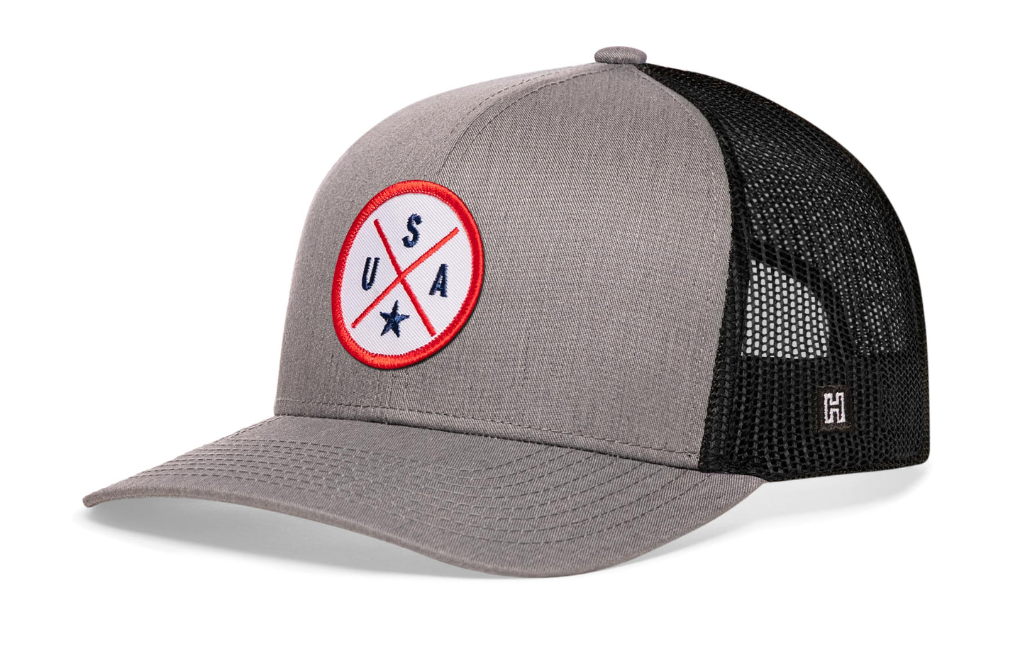 USA Trucker Hat  |  White-Red-Blue America Snapback