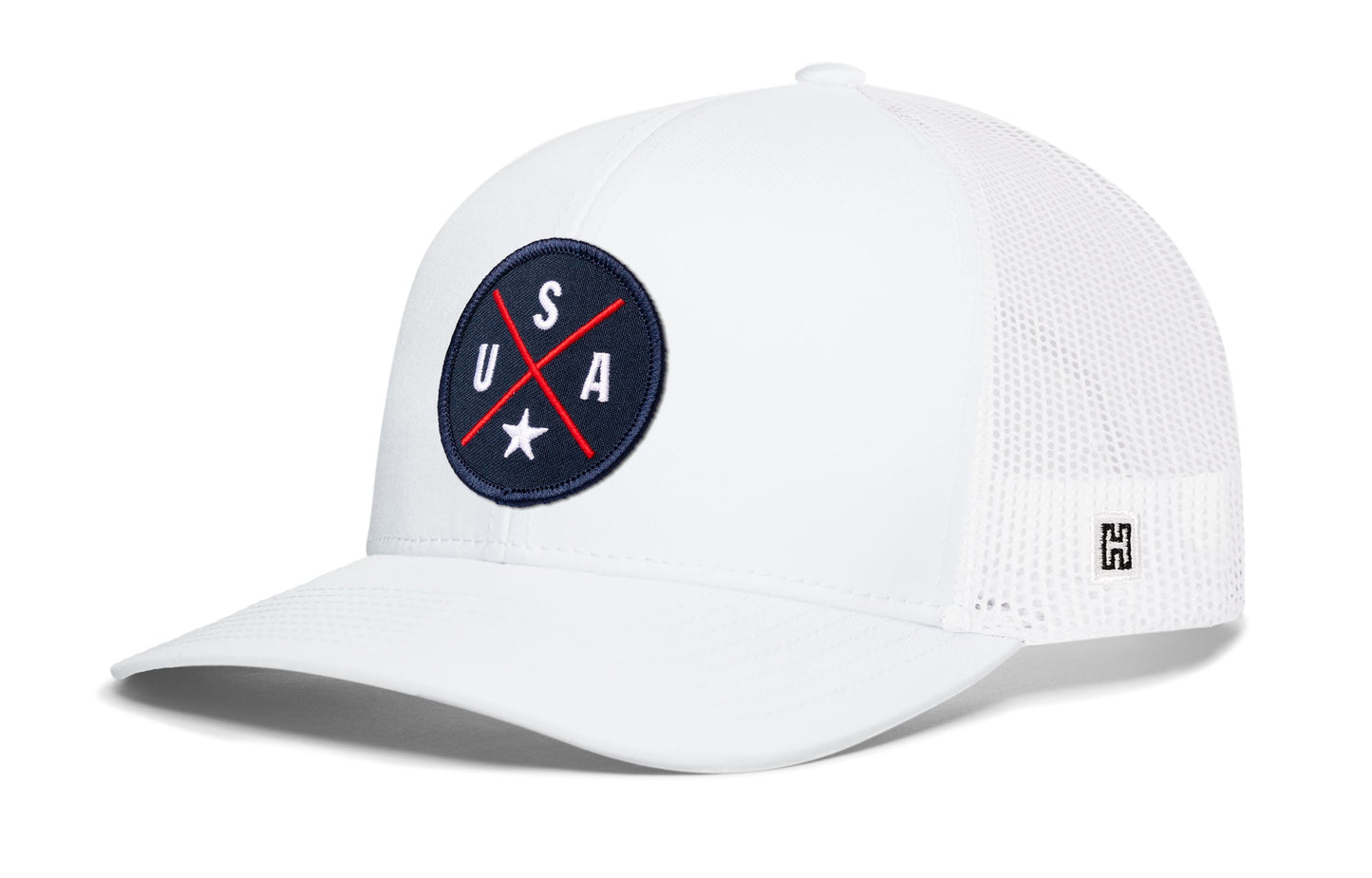 USA X Trucker Hat  |  Blue-Red-White America Snapback