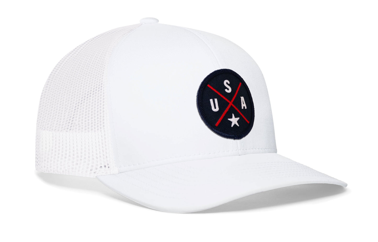USA X Trucker Hat  |  Blue-Red-White America Snapback