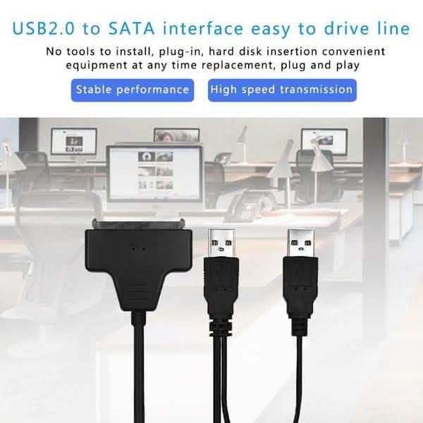 USB 2.0 to SATA変換アダプターケーブル 2.5/3.5インチSATA HDD対応