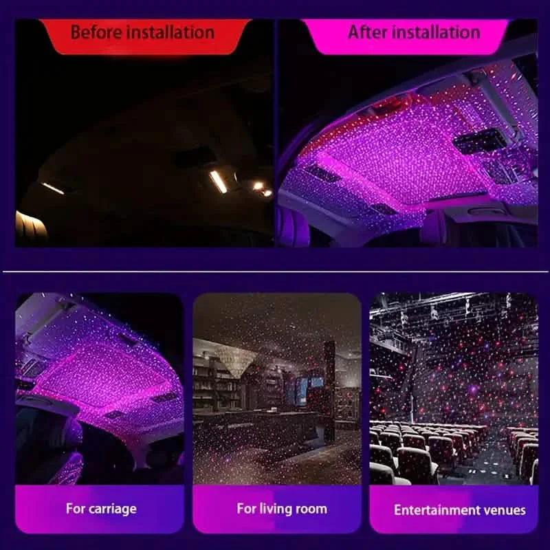 Lampe de projection USB avec effet de scène magique et rythme musical
