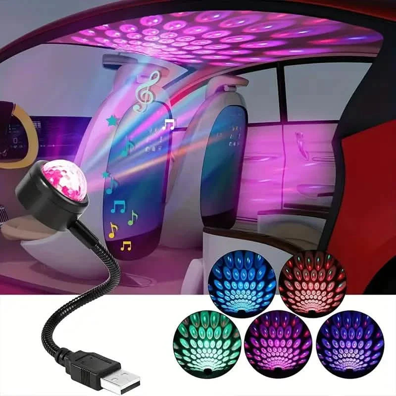 Lampe de projection USB avec effet de scène magique et rythme musical