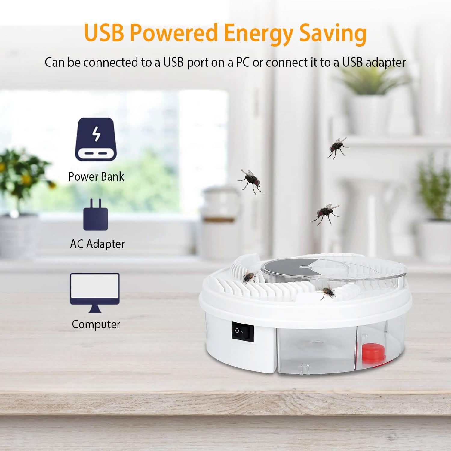 USB powered Electric Fly Trap Automatic Flycatcher