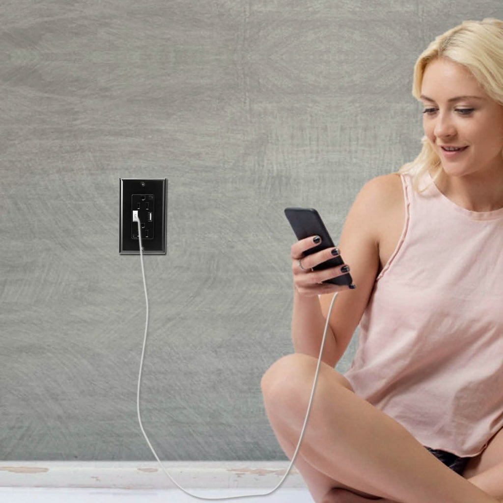 USB Wall Outlet Dual 2.4A USB Wall Charger