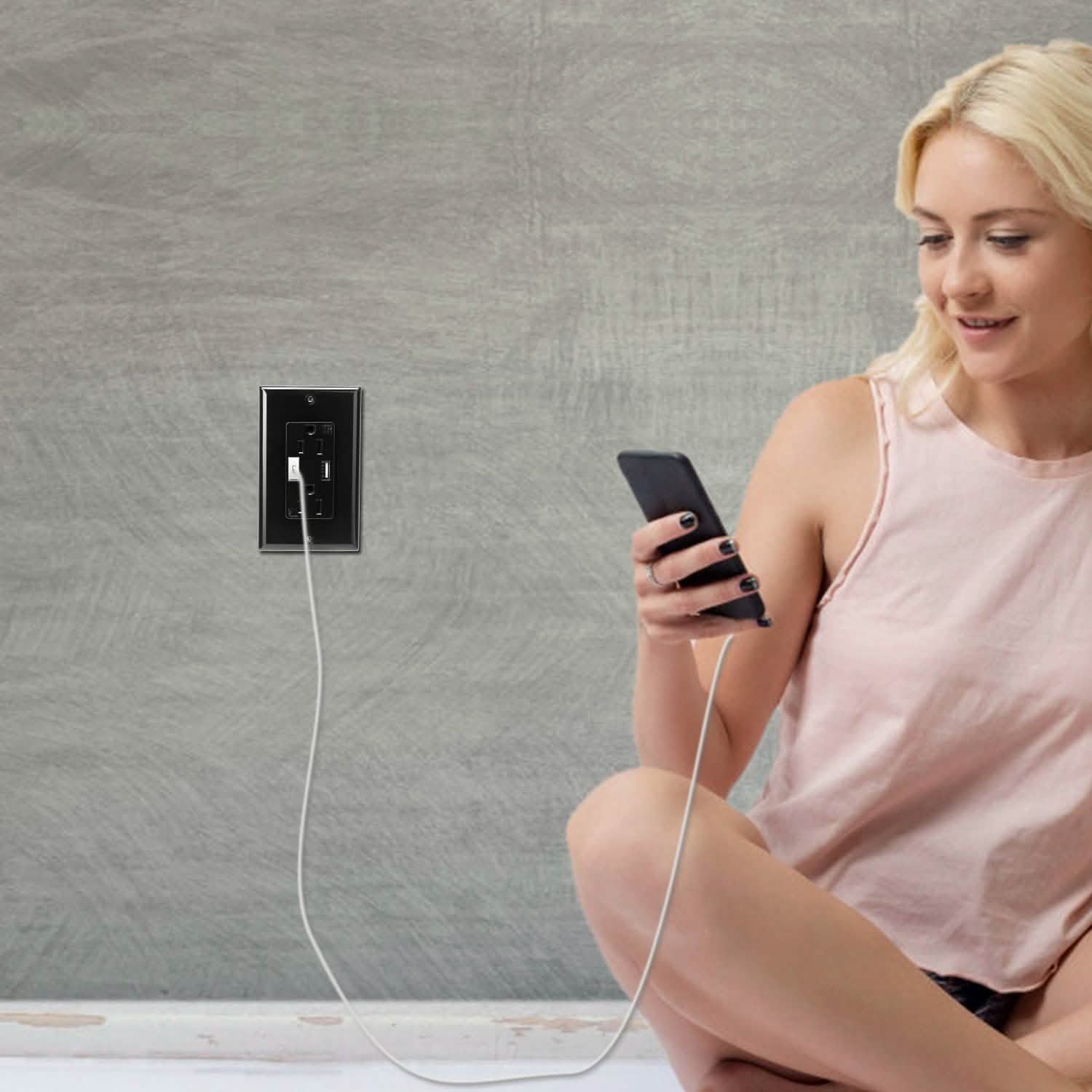 USB Wall Outlet Dual 2.4A USB Wall Charger