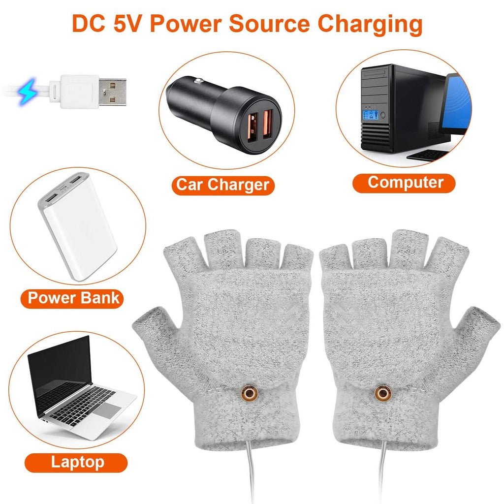Mitaines chauffantes USB en laine