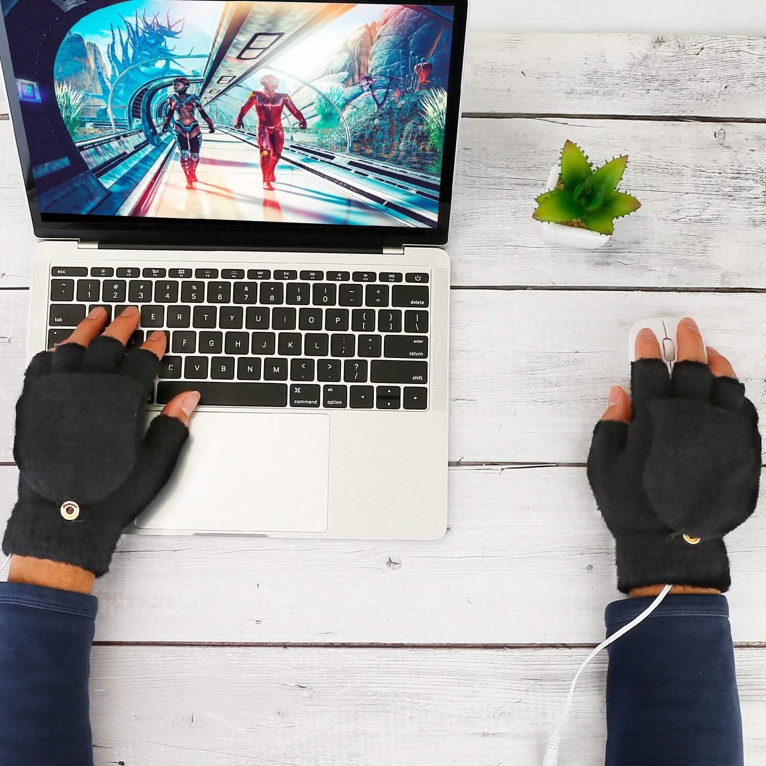 Mitaines chauffantes USB en laine