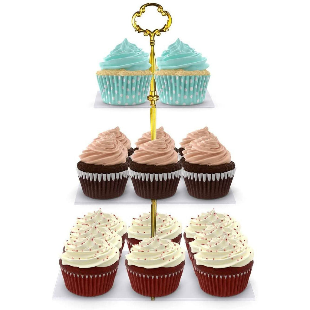 Utenlid 3-Tier Square Stacked Party Cupcake Stand
