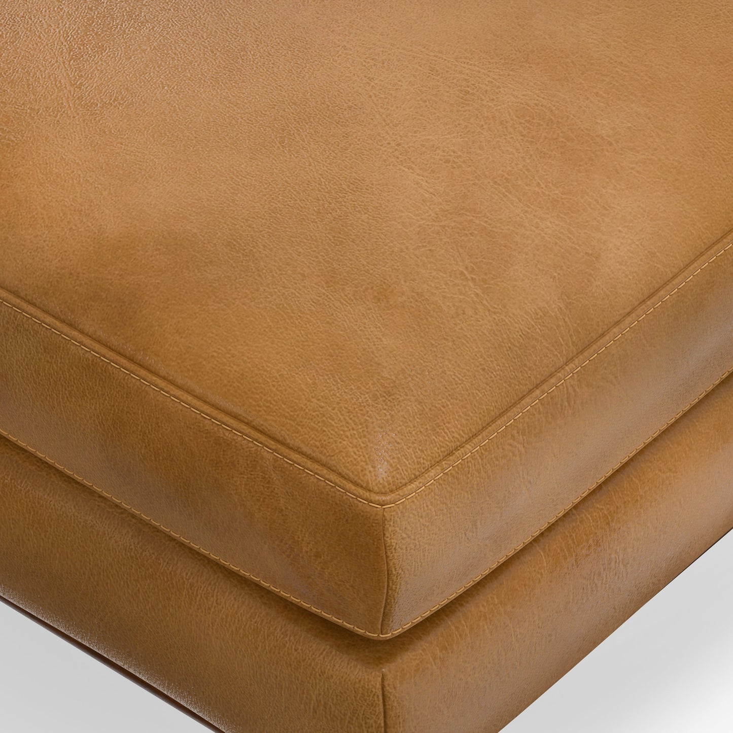 Morrison Ottoman in Sienna Genuine Leather