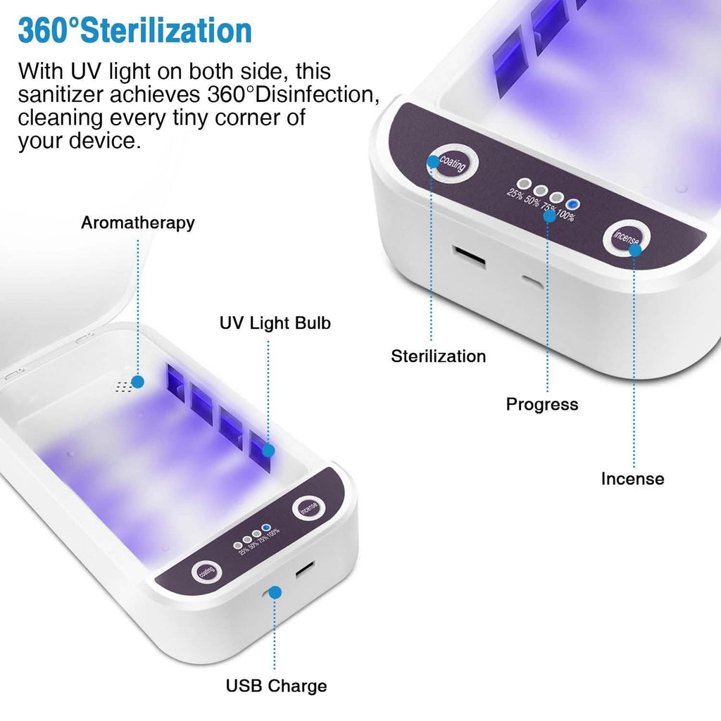 UV Light Phone Disinfection Box with Aromatherapy Function