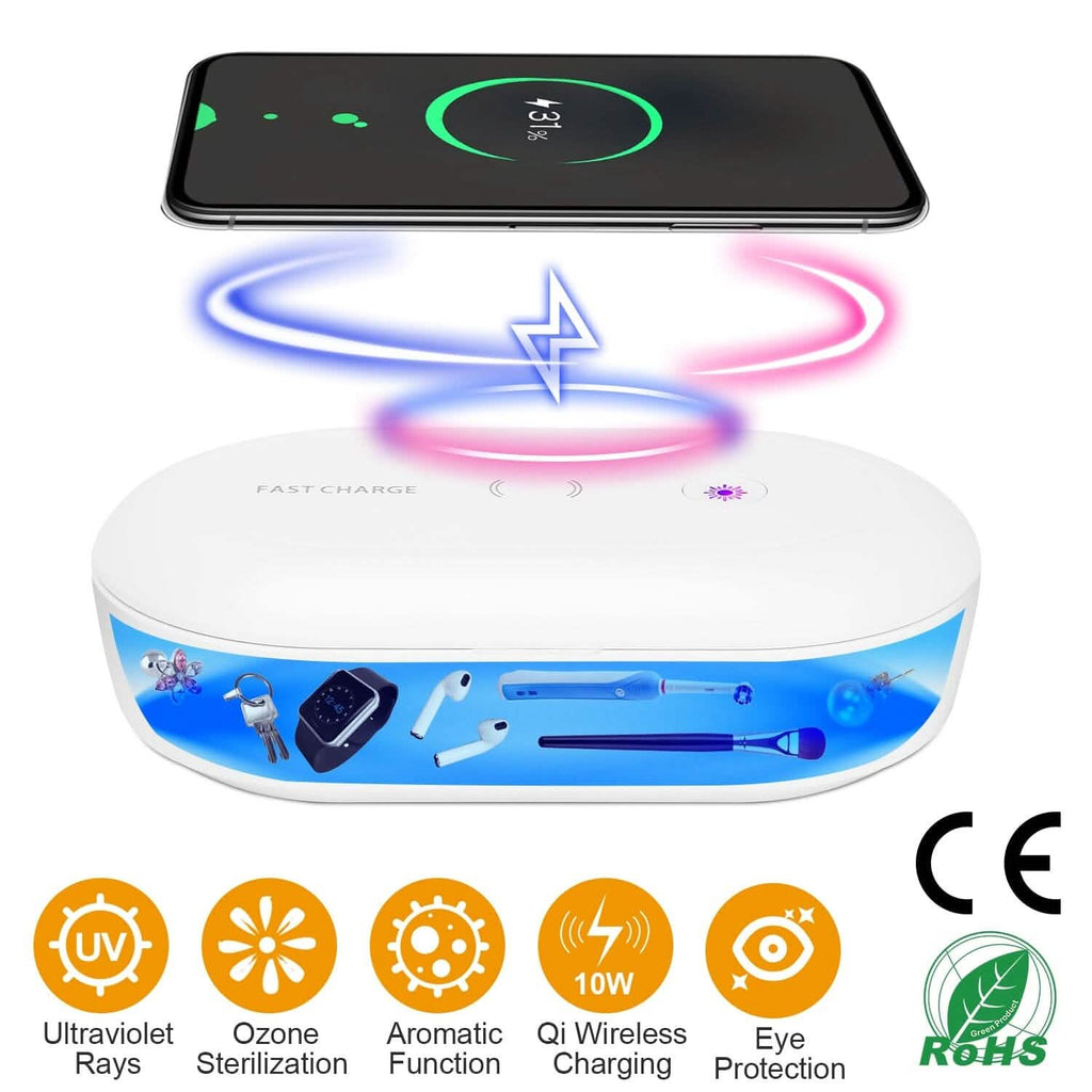 UV Light Sanitizer Box Portable 10w Phone Wireless Charging Disinfection Lamp