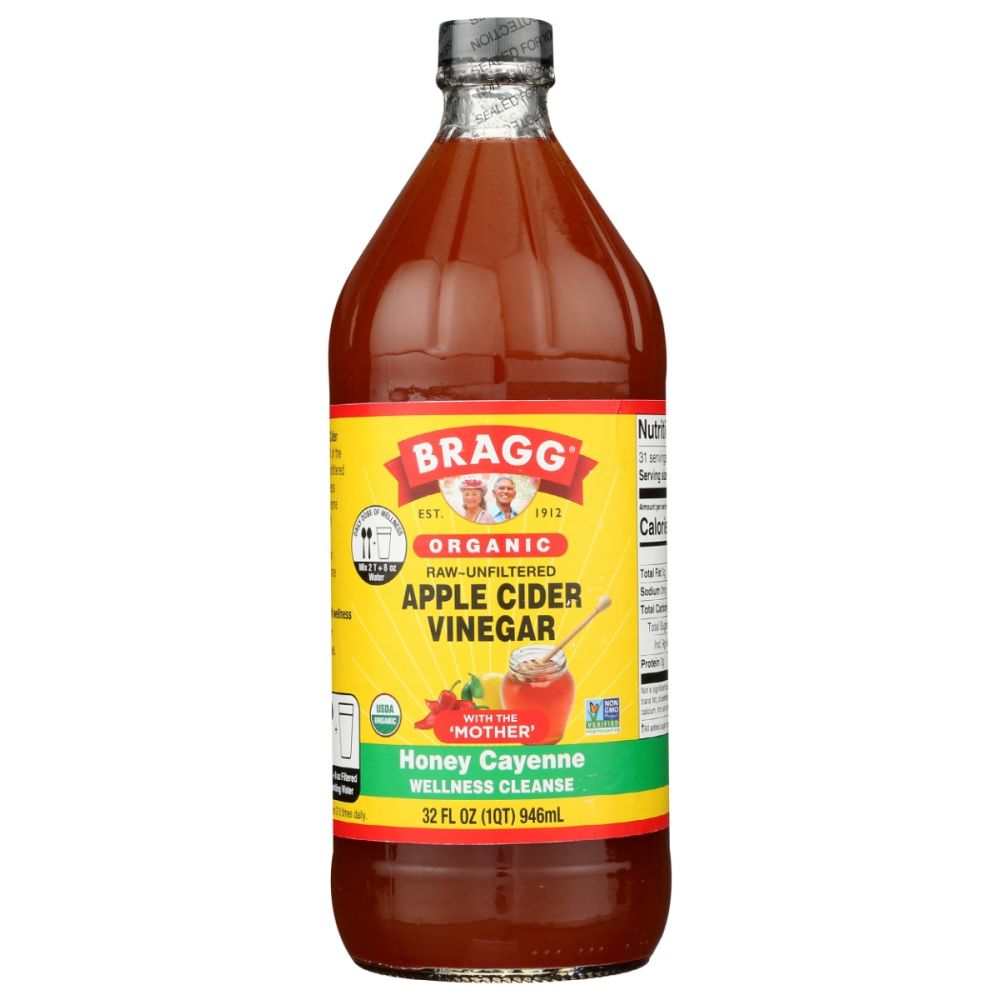 BRAGG ACV Cleanse - Honey Cayenne 32 oz for Natural Gut Health Cleanse