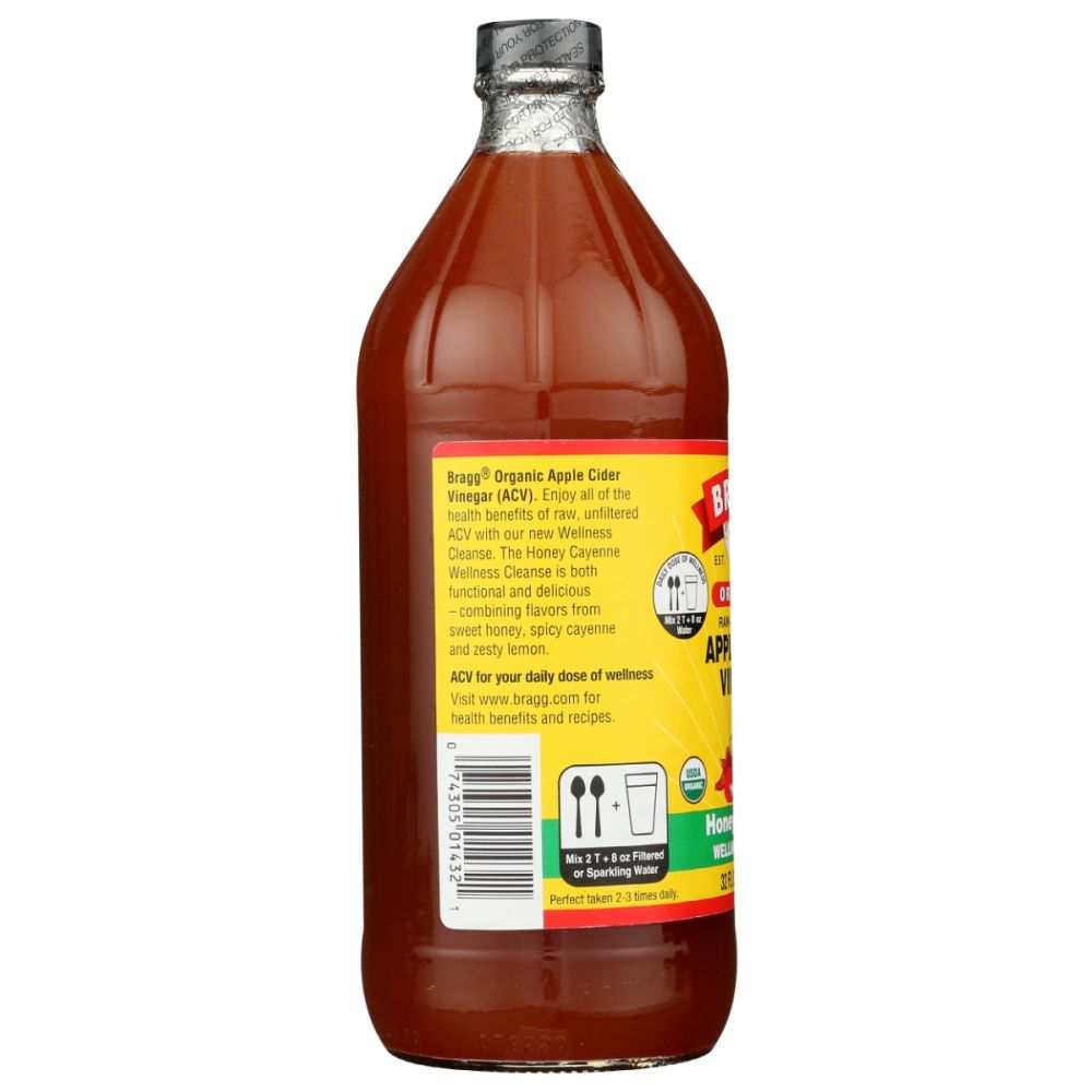 BRAGG ACV Cleanse - Honey Cayenne 32 oz for Natural Gut Health Cleanse