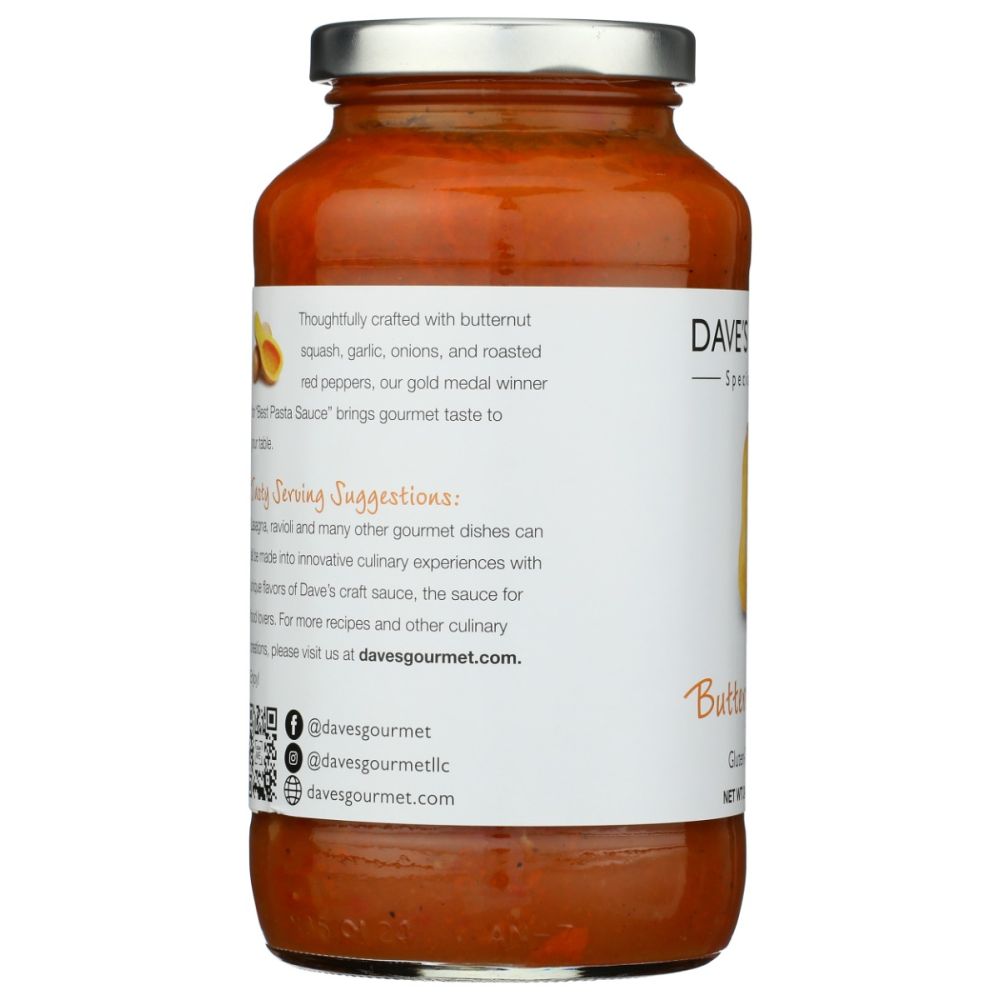 DAVES GOURMET: Butternut Squash Pasta Sauce, 24 oz