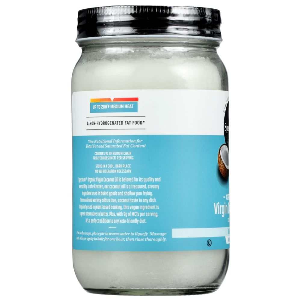 SPECTRUM NATURALS: Organic Virgin Coconut Oil Unrefined, 14 fo