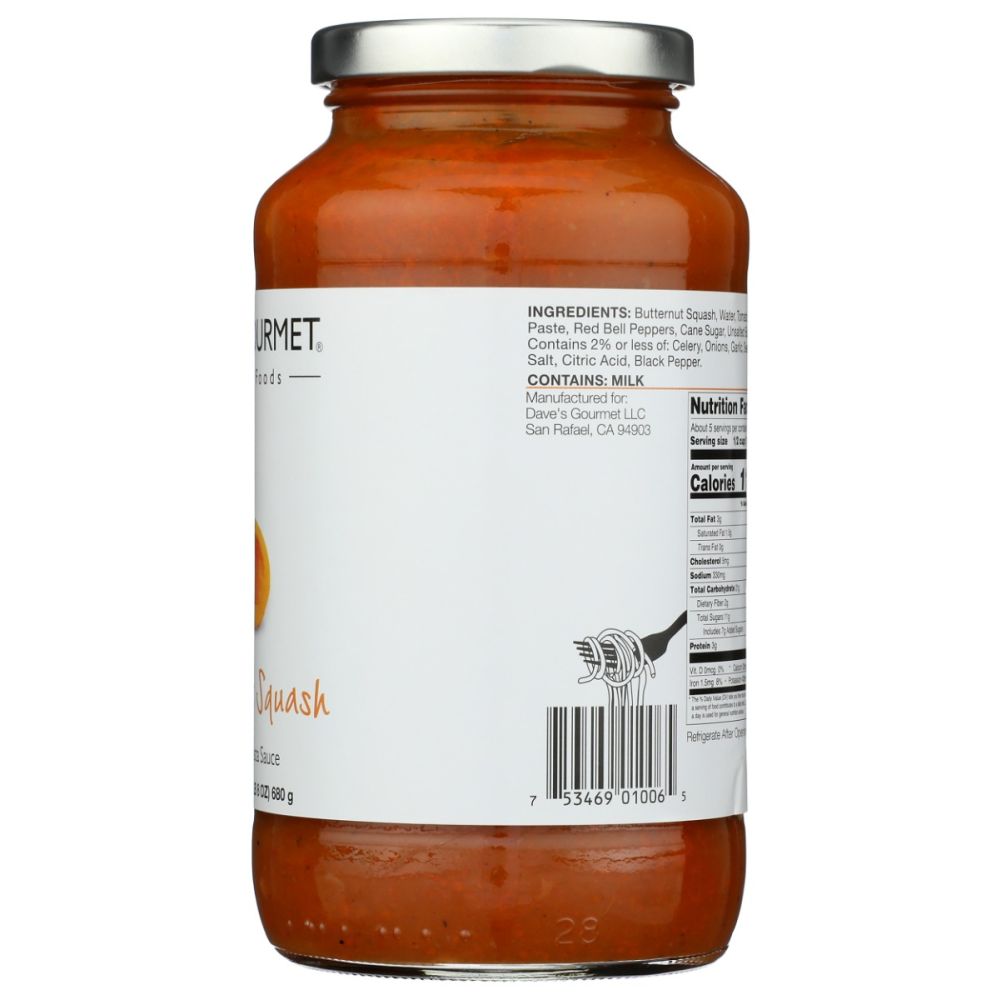 DAVES GOURMET: Butternut Squash Pasta Sauce, 24 oz