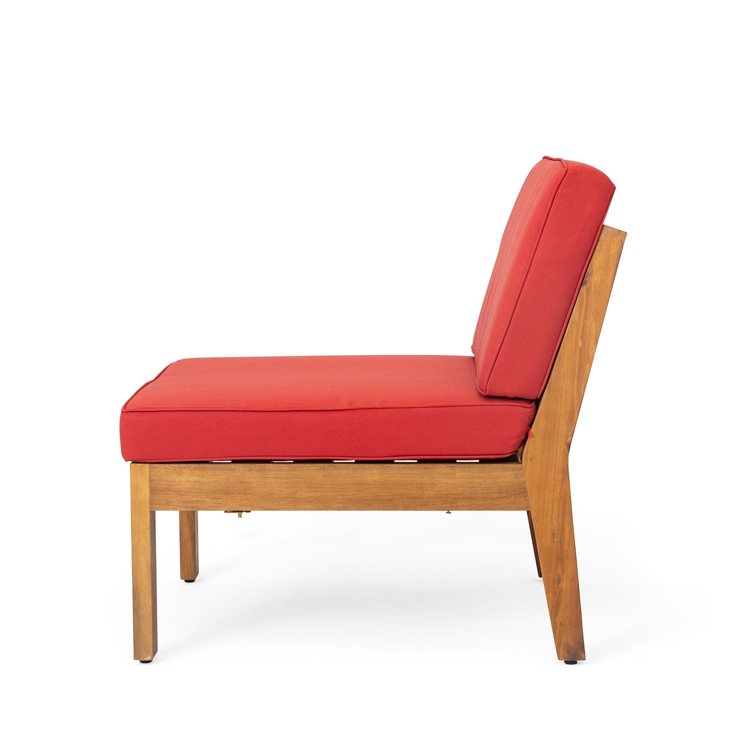 Grenada 8 Seater Acacia Wood Sectional Sofa Set, Teak+Red