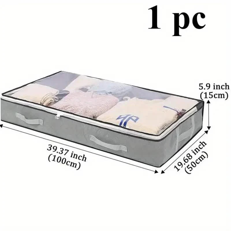 Versatile Under-Bed Storage Organizer with Reinforced Handles