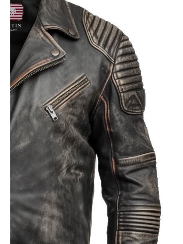 Vintage Brown Distressed Biker Genuine Leather Jacket
