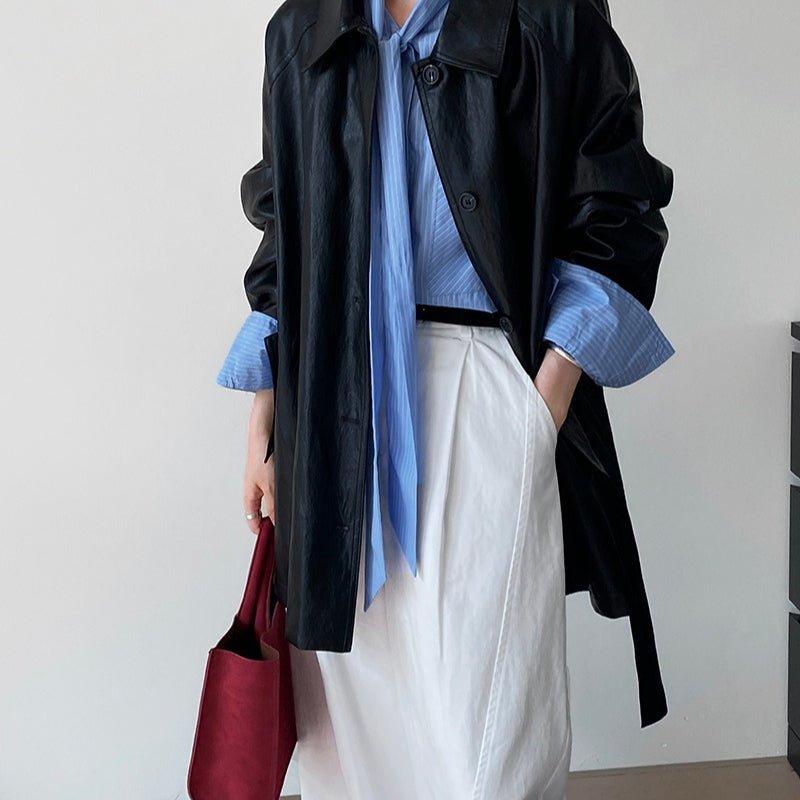 Vintage Faux Leather Jacket (MS149)