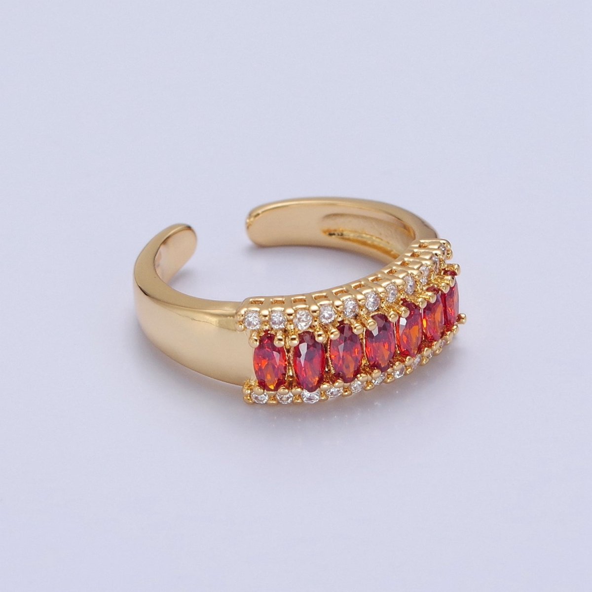 Vintage Red Cz Ring Antique Gold Ring O-2175