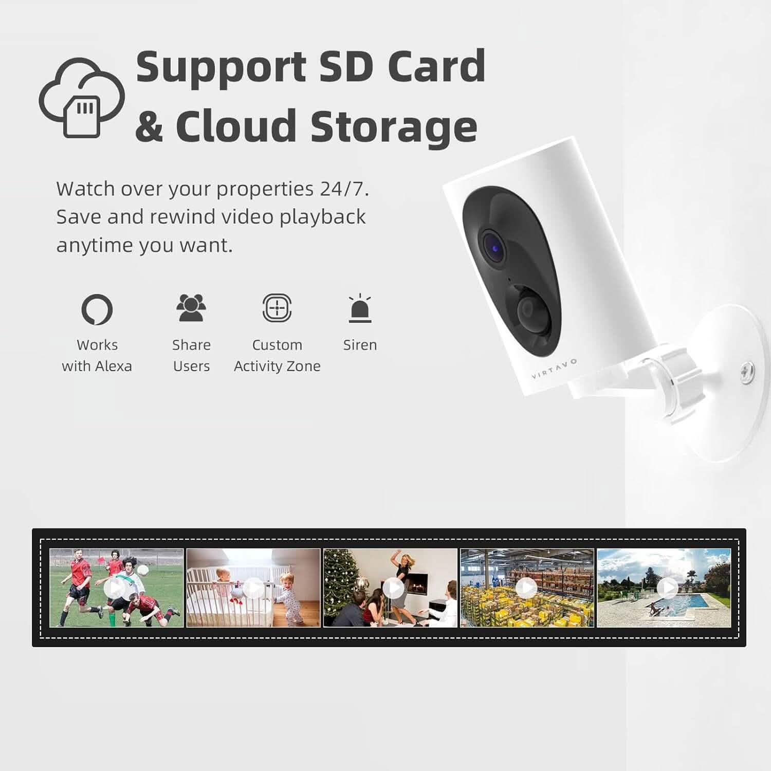 VIRTAVO Security Cameras Wireless  (Refurbished)