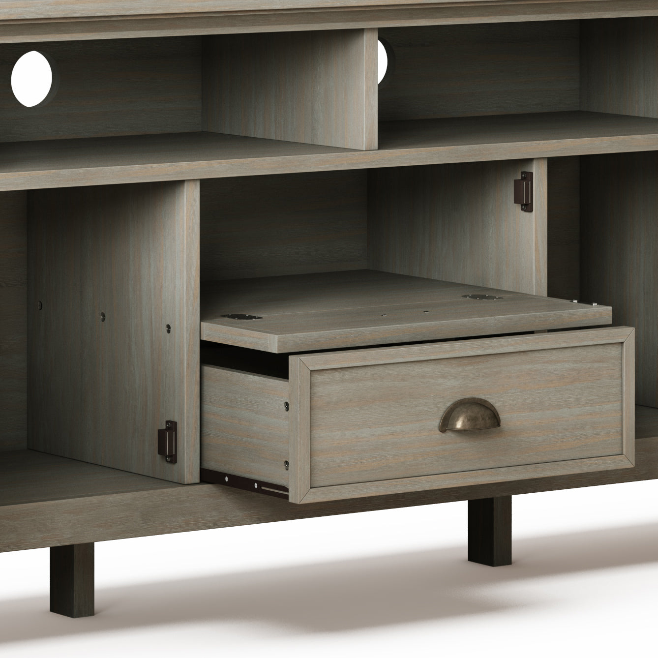 Redmond 72 Inch Wide Solid Wood TV Stand in Distressed