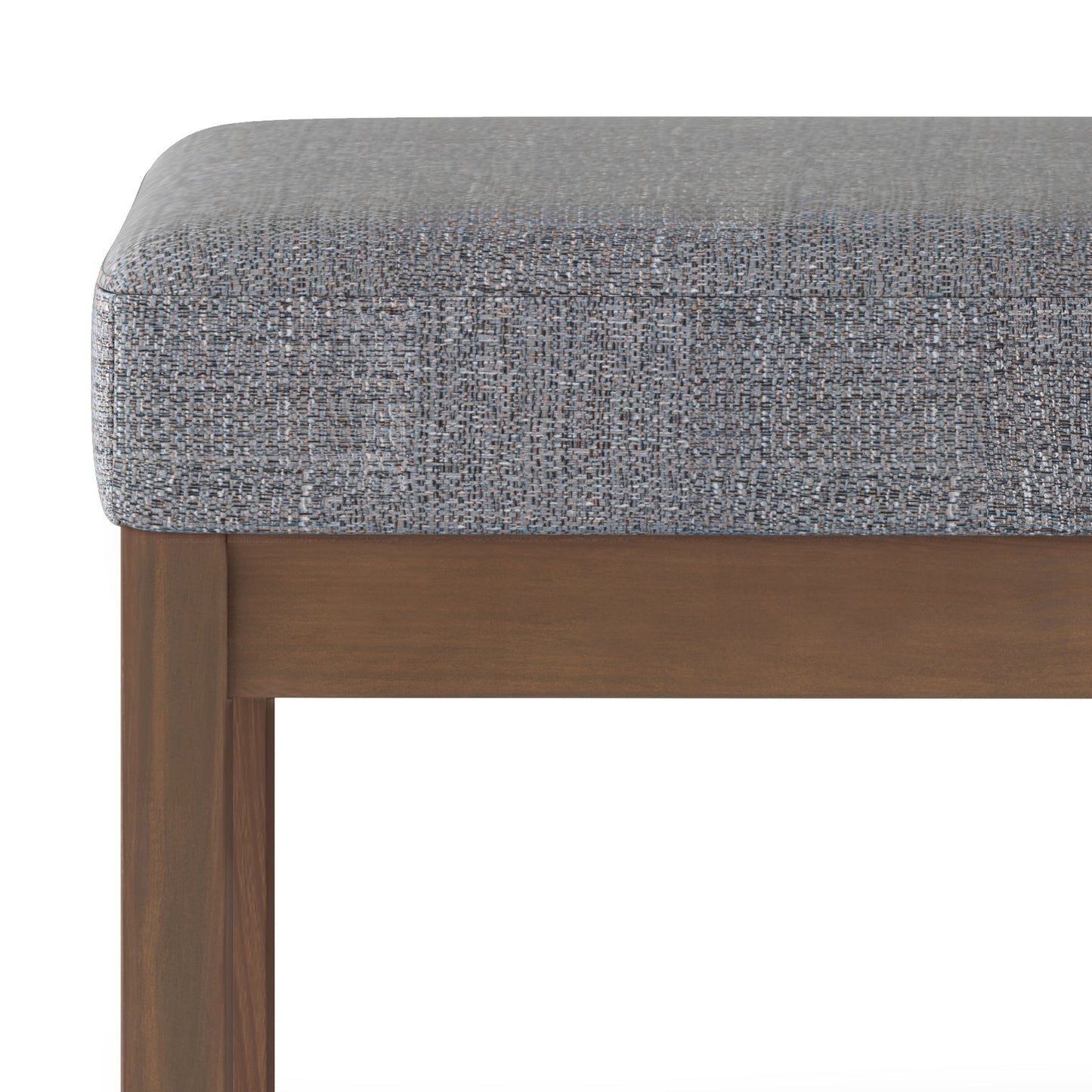 Milltown 27 Inch Wide Solid Wood Footstool Small Ottoman Bench in Pebble